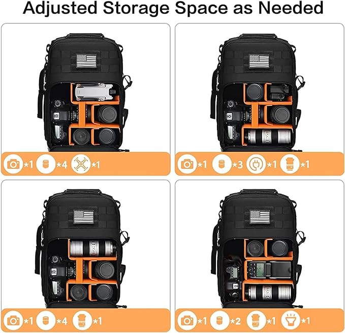 MOSISO Camera Backpack, DSLR/SLR/Mirrorless Tactical Camera Bag Case | Photography Bag with Laptop Compartment Compatible with Canon/Nikon/Sony, Black - Image 3