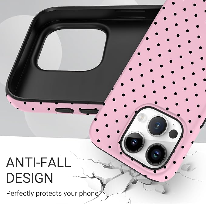 TPU Phone Case for iPhone 15 Pro, MagSafe Wireless Charging Compatible, Shockproof Slim Fit Protective Cover with Anti-Yellowing & Raised Camera Protection (Polka dot 4, iPhone 15 Pro) - Image 5