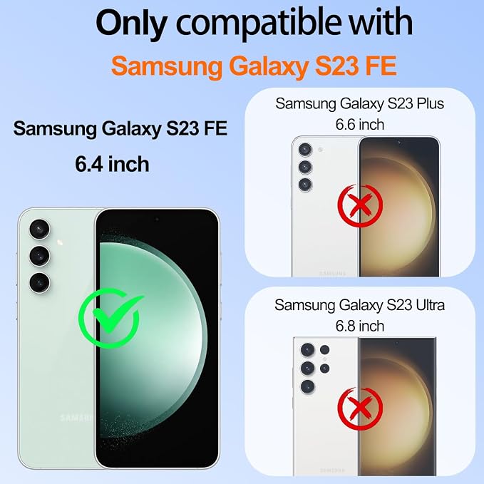 Gritup for Samsung Galaxy S23 FE Case with 2PCS Screen Protector, Build in 360° Rotating Ring Kickstand, Military Grade Protective Case for S23 FE Phone, Blue - Image 2