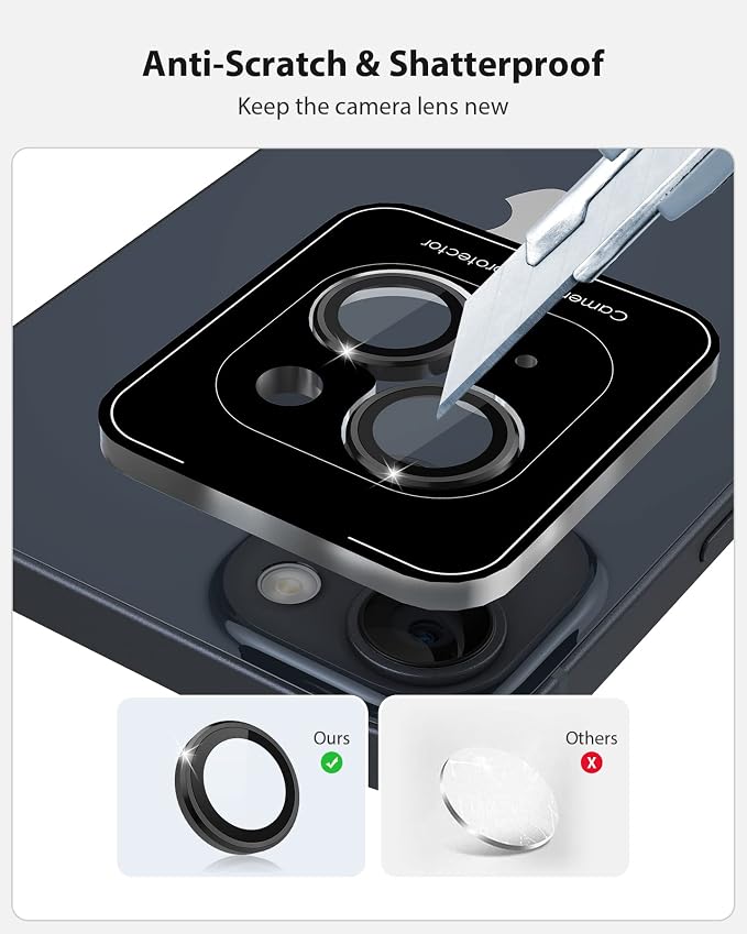 Camera Lens Protector Compatible for iPhone 13 & iPhone 13 Mini Camera Cover Premium 9H Tempered Glass [Anti-Scratch] 99.99% Transparency for iPhone 13 6.1 Inch & iPhone 13 Mini 5.4 Inch - Image 8