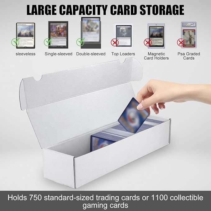 Trading Card Storage Box, 20-Pack 1100 Count White Corrugated Cardboard Box | Bulk Sports Storage Box for TCG/Magic/Mtg Basketball Card, Collectible Trading Cards - Image 3