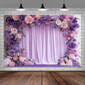 7X5ft Purple Flower Wall Background Photography Lavender Backdrop for Parties Wedding, Girls Birthday Princess Weeding Bridal Shower Purple Floral Anniversary Ceremony Decor. by JAWO