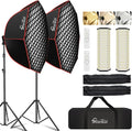 Softbox Photography Lighting Kit,37" Octange Softbox Lighting Kit with Honeycomb Grid 110W 2700K-6500K 11000Lux Dimmable LED Prismatic Lamp and Remote Control, Lighting for Video Recording by Unknown