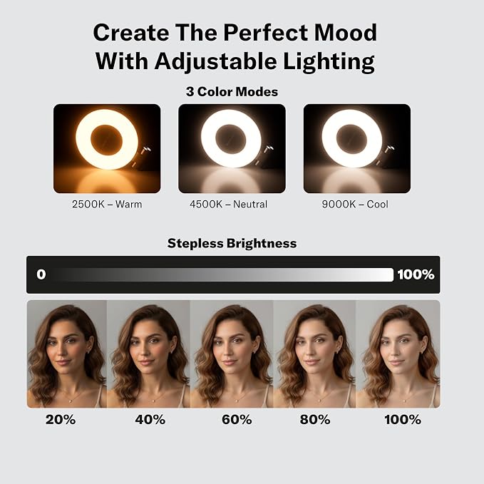 Magnetic Phone Selfie Light - Ring Lights Mirror Phone Attachment | Compatible for iPhone MagSafe Android with Magnetic Ring - Portable LED Fill Light for Selfies Camera Photo Video Recording - Image 3
