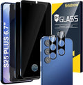 firtstnow 3 Pack Privacy Screen Protector for Samsung Galaxy S25 Plus Tempered Glass + 2 Pack Camera Lens Protector, True 25°Anti Spy, 9H+ Hardness, Fingerprint Unlock, Bubble-Free 6.7Inch by Unknown