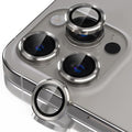 Misea Compatible for iPhone 16 Pro/iPhone 16 Pro Max Camera Lens Protector | 9H Tempered Glass Ultra HD Bling Camera Screen Protector Cover Metal Individual Ring Accessories, Natural Titanium by Misea