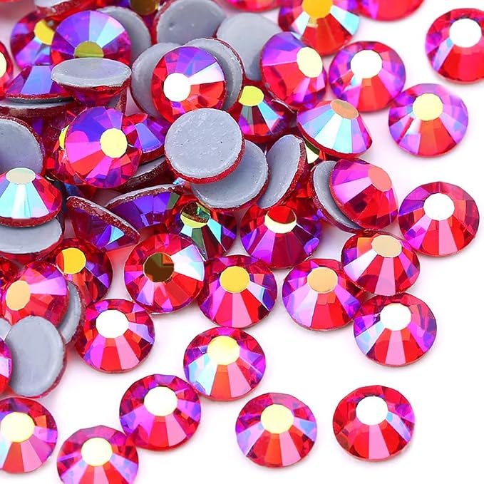 Jollin Hotfix Rhinestones Flatback Crystal Gems 3.2mm SS12, Siam AB | 1440pcs Hot Fix Crystals Glass Rhinestones for Bedazzling, Crafting, Clothes, Shoes & Accessories DIY Decoration - Image 2