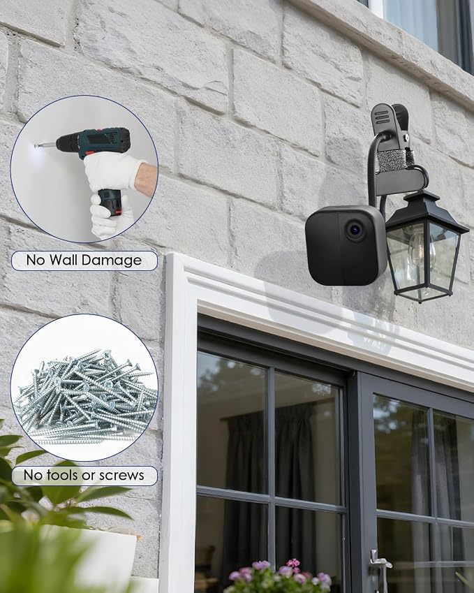 2 Pack Flexible Clip Clamp Mount Compatible with Blink Outdoor 2K+/ Outdoor 4/(3rd Gen) XT3/Blink XT/XT2/Mini, Clip Holder with 15.7 inches Gooseneck Arm for Your Blink Camera Without Any Tools - Image 5