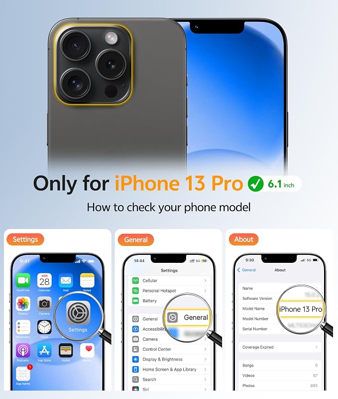 FNTCASE for iPhone 13 Pro Case, Fit for Magsafe, Screen Protector Black | Full Camera Protection, Translucent Matte, 14FT Military Grade Drop Proof, Shockproof Protective Phone Cover, Black - Image 2