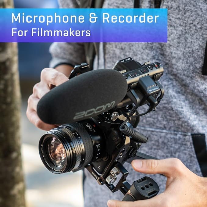 Zoom M3 MicTrak Stereo Shotgun Microphone and Recorder Bundled with 128GB microSD Card, Hi-Speed SD Card Reader, 4 AA Batteries & Charger, Cleaning Cloth - Image 5