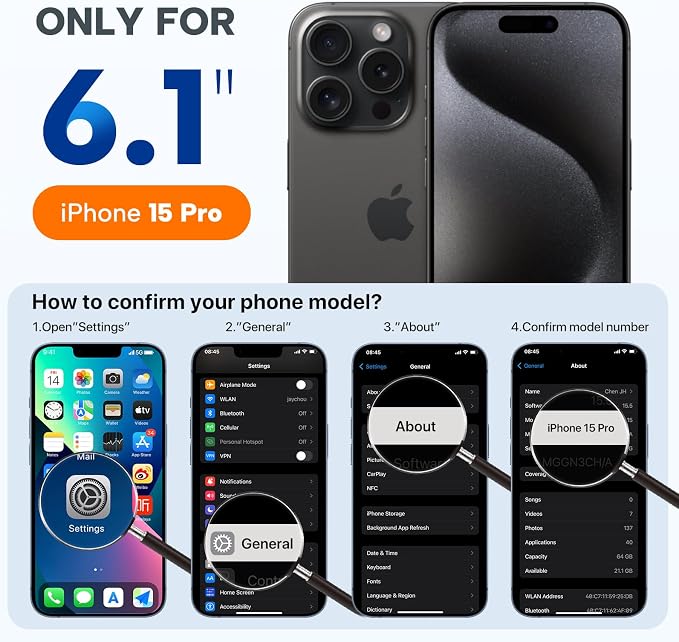 Miracase Magnetic for iPhone 15 Pro Case, Silicone, Soft Microfiber Lining | Compatible with MagSafe, Liquid Silicone Case Shockproof Drop Protection Phone Case for 15 Pro, Capri Blue - Image 8