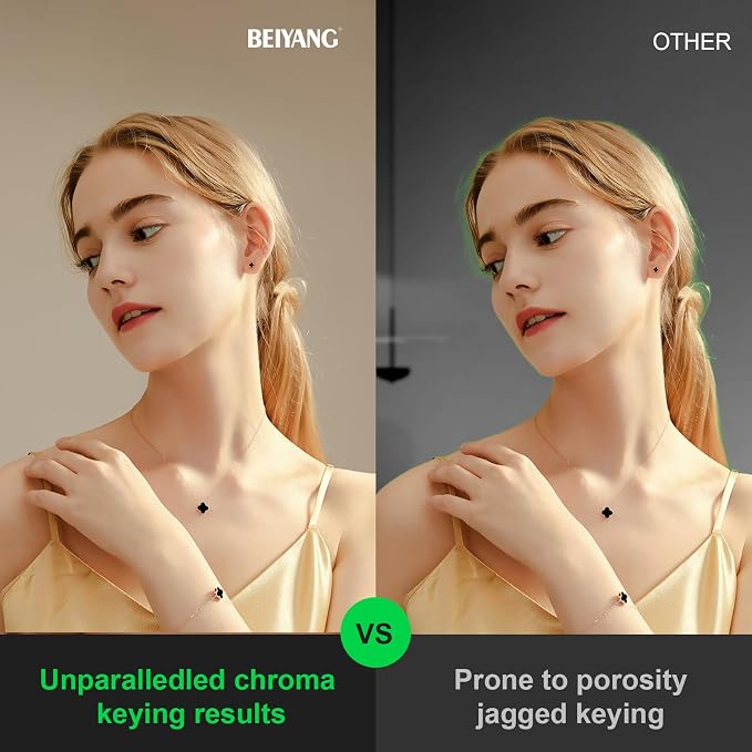 BEIYANG 10 Ft x 12 Ft Photography Backdrop Green Screen, Green Background Non-Reflective Fabric Wrinkle Resistance，Photo Background for Photo Studio Video Film Shooting Props - Image 4