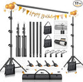BEIYANG 8.5 x 10 FT Photo Backdrop Stand Kit, Adjustable Background Holder Support System Kit with Carrying Bag, for Photography Video Stutio, Parties Decoration, Advertising Display by BEIYANG
