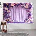 12X10ft Purple Flower Wall Background Photography Lavender Backdrop for Parties Wedding, Girls Birthday Princess Weeding Bridal Shower Purple Floral Anniversary Ceremony Decor. by JAWO