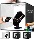 Light Box Photography, 16x16 Inch Photo Light Box with 160 Dimmable LED Lights (CRI 97+), 6 PVC & 2 Paper Backdrops, Portable Studio Box for Product Photography: Jewelry, Food, Shoes by DUCLUS
