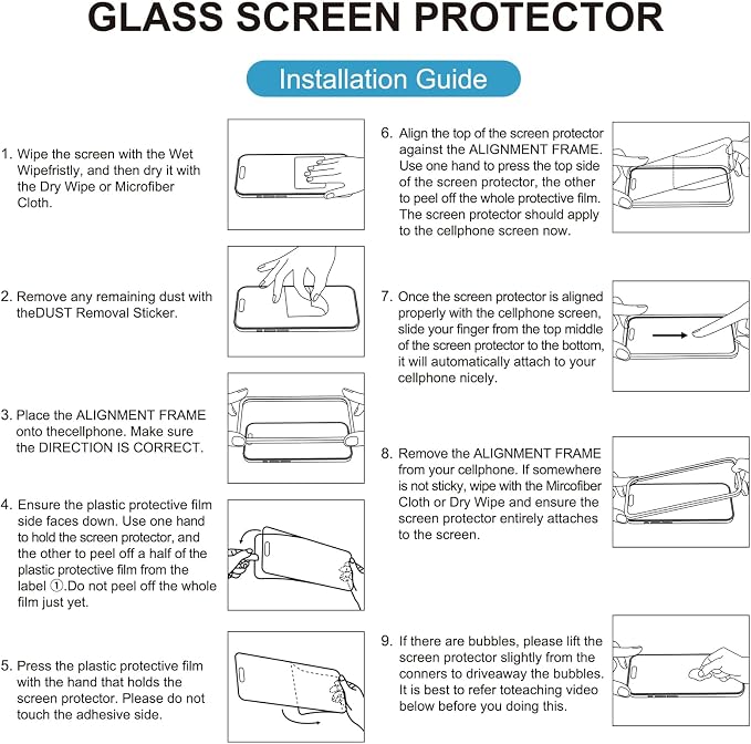 Mothca 2 Pack Matte Glass Screen Protector for iPhone 17 Pro [6.3 inch] + 2 Pack Camera Lens Protector, Anti-Glare & Anti-Fingerprint Tempered Glass (Not Privacy Film) Bubble Free, Smooth as Silk - Image 7