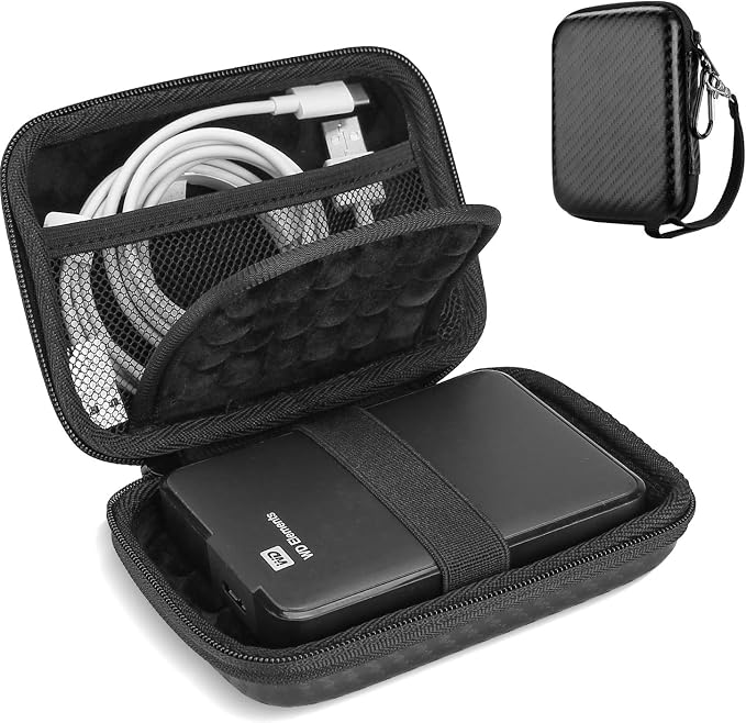 ProCase External Hard Drive Travel Case for 2.5" HDD/SSD -Twill | Fits Seagate Portable, Samsung T9, WD Elements, My Passport, Toshiba Canvio Basics, 1TB-5TB Drives, USB 3.0 HDD/SSD Storage by ProCase