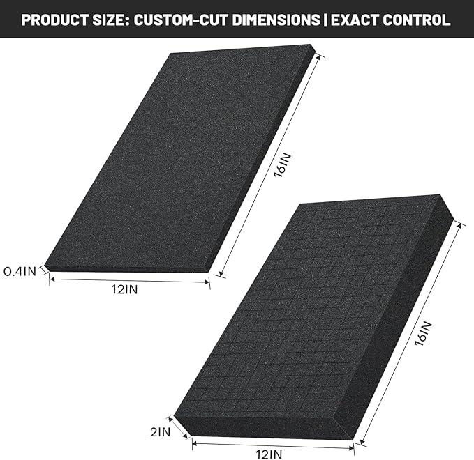 Dual-Thickness Case Foam Insert Kit 4PCS (2PCS 16x12x2" + 2PCS 16x12x0.4") - Pick and Pluck Protective Layer for Tool Drawers, Game Cases & Collectible Organizers - Image 2