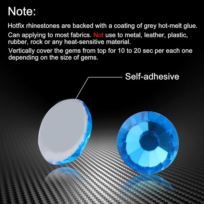 Jollin Hotfix Rhinestones Flatback Crystal Gems 3.2mm SS12, Capri Blue | 1440pcs Hot Fix Crystals Glass Rhinestones for Bedazzling, Crafting, Clothes, Shoes & Accessories DIY Decoration - Image 4