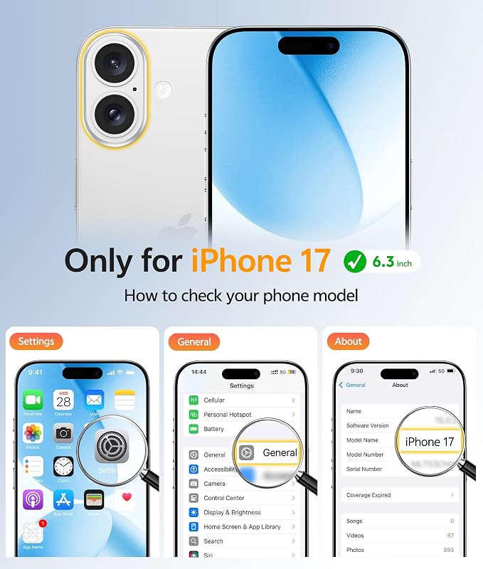 FNTCASE for iPhone 17 Case, Compatible with Magsafe, Glass Screen Protector | Full Camera Protection, Translucent Matte, 14FT Military Grade Drop Proof, Shockproof Protective Phone Cover, White - Image 2