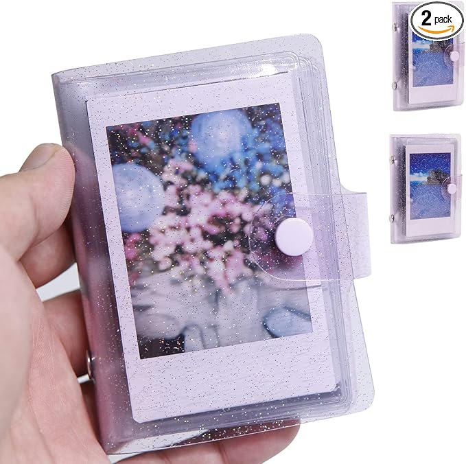 Ruibytree 2 Pack Small Photo Album 2x3 for Fujifilm Instax Mini, Purple | 72 Instant Photo Capacity, Portable Size, Acid-Free Pages, Snap Closure, Fits Polaroid 2x3 Prints, Carry Favorite Memories by 2x3PhotoAlbum4x6PhotoAlbum35x425PhotoAlbumGoPhotoAlbum85x11VinylStickerPaper