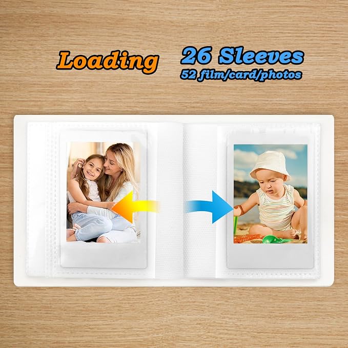 Ruibytree 52 Pockets Small 2x3 Photo Album for Instax Mini, White, 1 Pack | Pocket-Size, PU Leather Cover, Snap Closure, Acid-Free Pages, Fits Polaroid 2x3 Photos, Kodak Mini Prints & ZINK Photos - Image 5