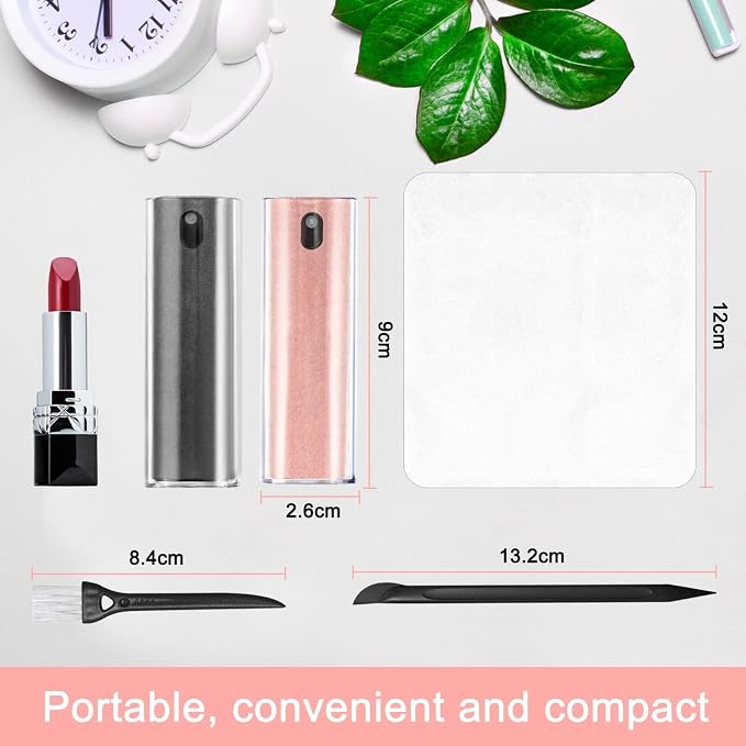 walrfid Screen Cleaner Spray and Wipe for Phone, Tablet, Laptop, 2 Pack | Touchscreen Mist Cleaning Kit for Tablet, PC, Computer, Eyeglass, iPhone, iPad, MacBook and Car Screens, Grey and Pink - Image 7