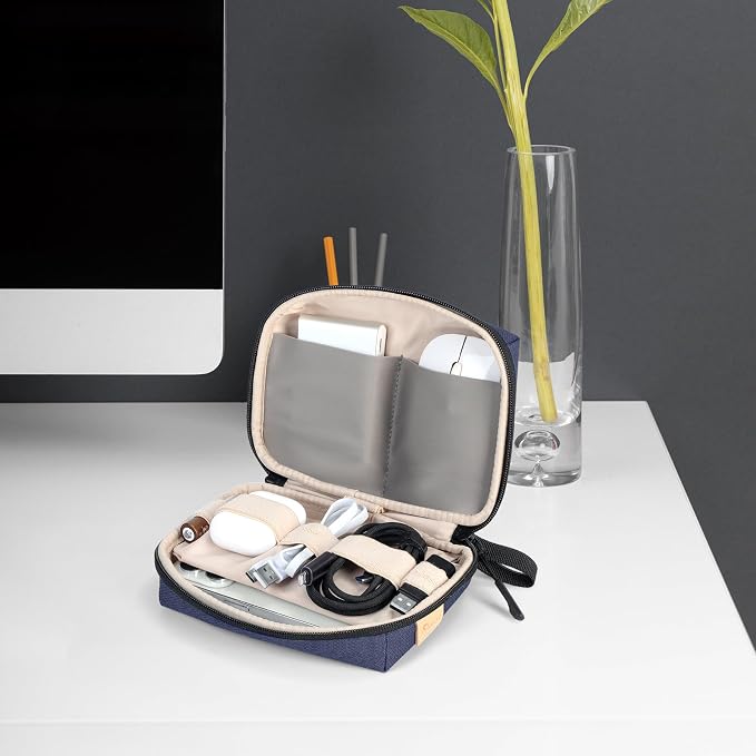 SIMTOP Small Electronics Organizer Travel Case, Portable Tech Case Pouch for Cable, Charger, Phone & Earbuds – Water-Resistant Cord Storage for Commute, Office & Business Trip – Compact Design - Image 7