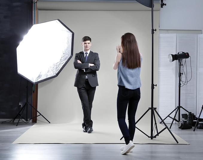 Denny Mfg Seamless Paper Backdrop for Photoshoot, Light Grey, 86 in x 36 ft | Photography Backdrop, Matte Finish for Portraits, Product Photos and Video Shoots, with Free Roll Gaffer Tape (2 in x 13 ft) - Image 3