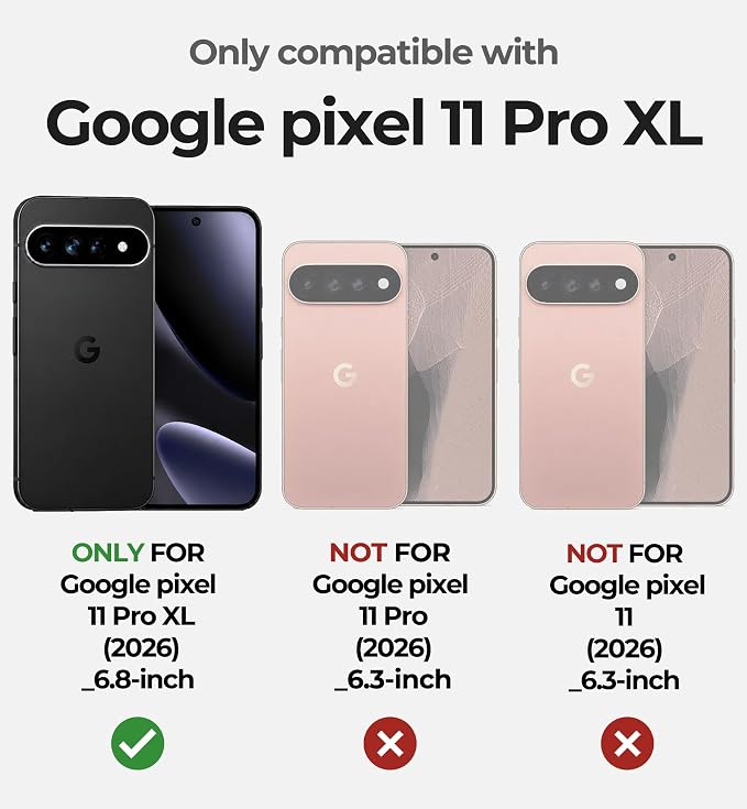 Dexnor for Google Pixel 11 Pro XL Case with Slide Camera Cover & 2 Front Frames & Built-in Screen Protector & Kickstand,Full-Body Shockproof Protective Cover Heavy-Duty Rugged Cases,Black(2026) - Image 2