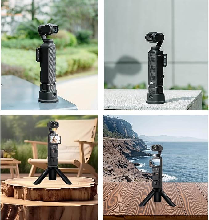 Suptig Tripod Mount, Silicone Non-Slip Desktop Mount for DJI Osmo Pocket 3, Osmo Pocket 3 Accessories(Black) - Image 7