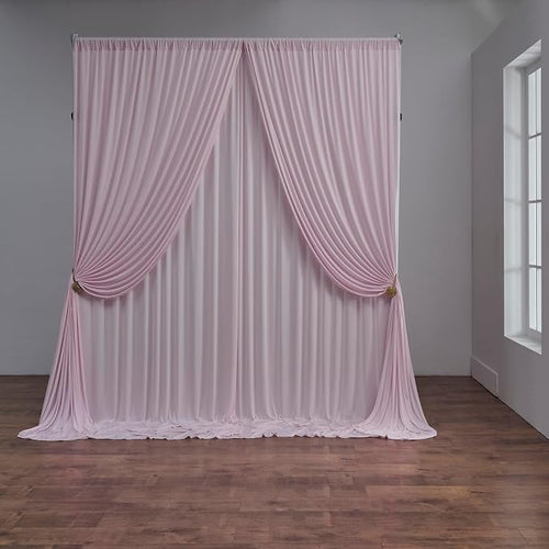10 ft x 30 ft Baby Pink Backdrop Curtains for Parties, Wrinkle Free Light Pink Photography Backdrop Drapes for Wedding Grils Birthday Baby Shower Bridal Shower Party by Outpain