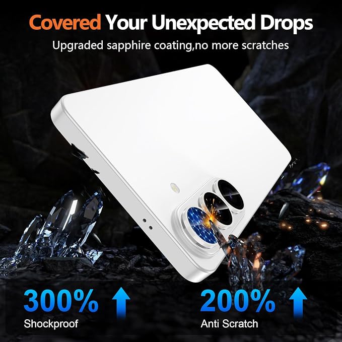 for Samsung Galaxy S26 Camera Lens Protector, Individual Metal Ring Tempered Glass Lens Cover, [Strong Adsorption] Scratch Resistant Ultra-Thin HD Clear Lens Cover, 1 Set-White Shine - Image 7