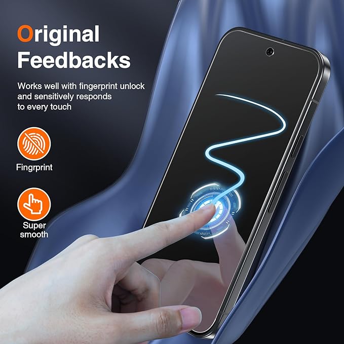 LK for Google Pixel 10 Pro Screen Protector+Camera Lens Protector | Tempered Glass Fit Lens Cutouts Ports, one second Fingerprint Unlock, 0 Bubble, with Easy Installation Tool - Image 4