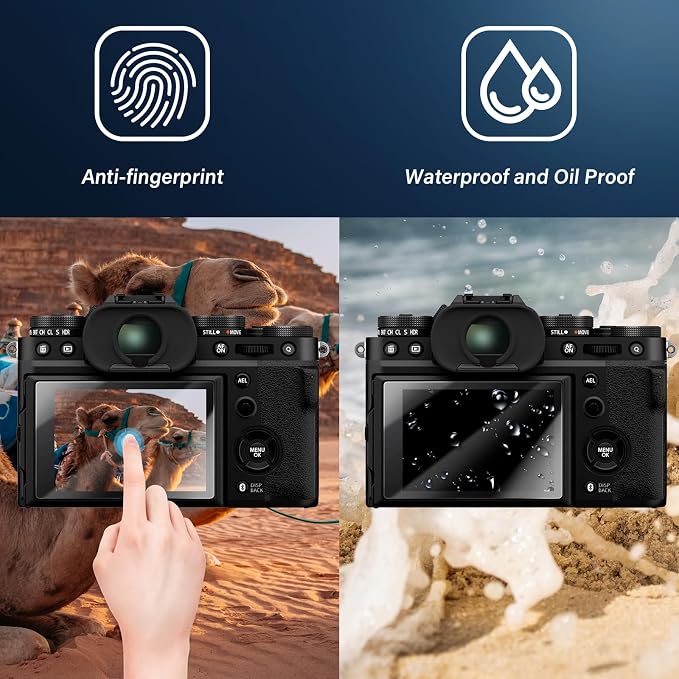 kinokoo Screen Protector for Fujifilm X-T50 Fuji XT50 Camera - 0.25mm 9H Hardness Fuji X-T50/XT50 Tempered Glass Film -Anti-Bubble Anti-Fingerprint & Anti- Scratch (3 Packs) - Image 4