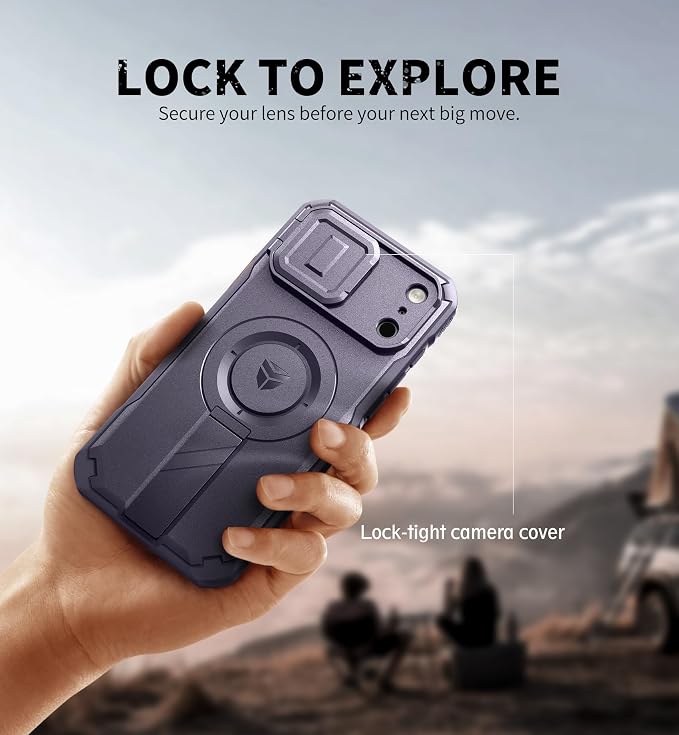 Dexnor for iPhone 17 Pro Max Case, [Built-in Flip Camera Cover & Camera Control Cover & Kickstand], Compatible with MagSafe, Heavy-Duty Rugged Shockproof Magnetic Phone Cover, 6.9 inch Phantom Purple - Image 4
