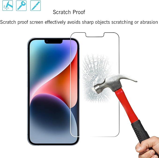Ailun Screen Protector + Camera Lens Protector for iPhone 14, 3+3 Pack | 6.1 inch, Case Friendly, Tempered Glass Film, HD - Image 5