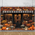 Fall Pumpkin Store Backdrop 7x5ft Autumn Boutique Harvest Pumkin Photography Background Vintage Fall Fall Festival Thanksgiving Family Party Decorations Banner Vinyl by Leowefowa
