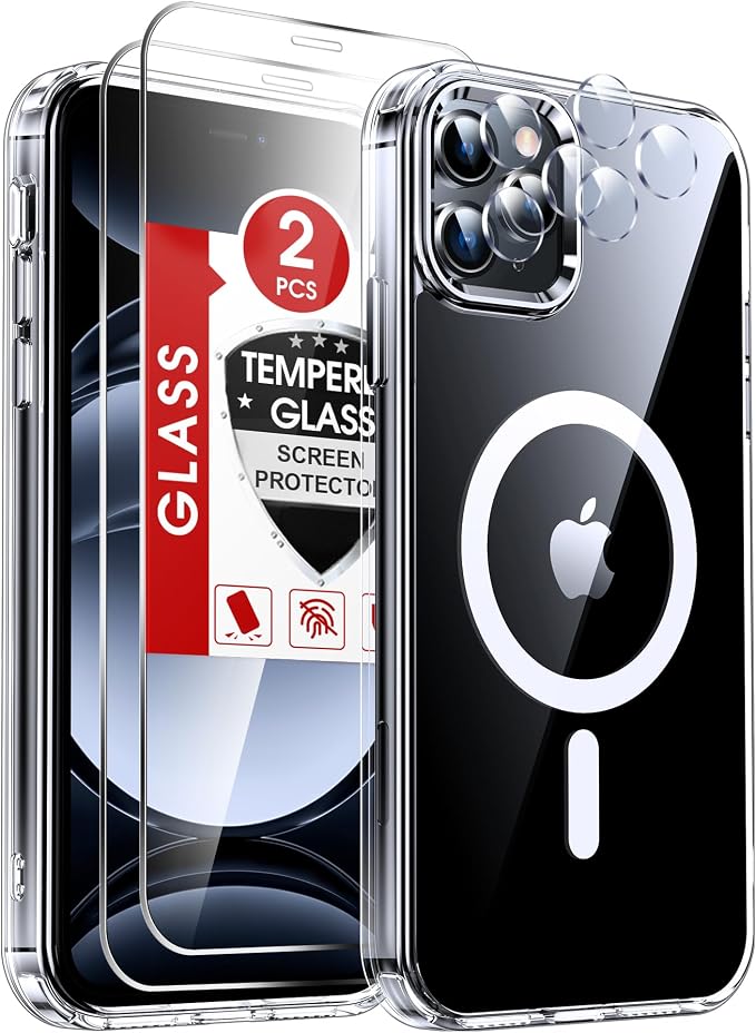LeYi for iPhone-11-Pro Case Clear: Screen Protector X2 + Camera Cover X2[ MagSafe Compatible] Magnetic iPhone 11procase Military-Grade Protective Cases for i Phone iphone11 11Pro, Transparent by LeYi