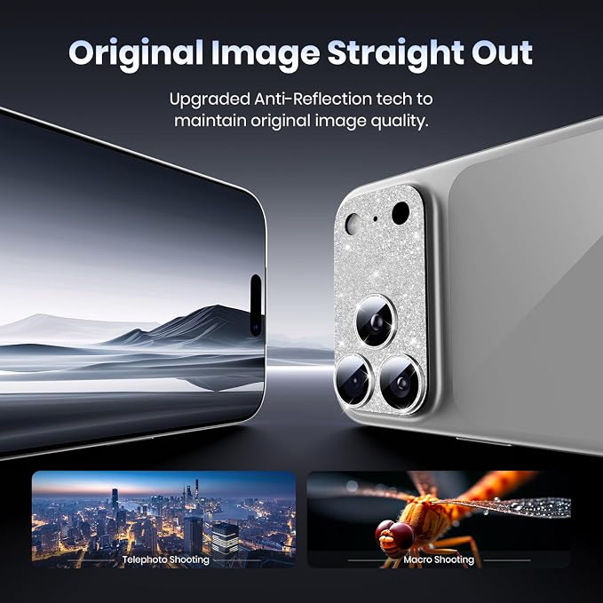 Hoerrye for iPhone 17 Pro Max Camera Lens Protector - 12FT Shatterproof | Military Grade Protection, Strong Adsorption, 9H+ Tempered Glass Camera Screen, Full Protective Cover, Case Friendly - Image 4