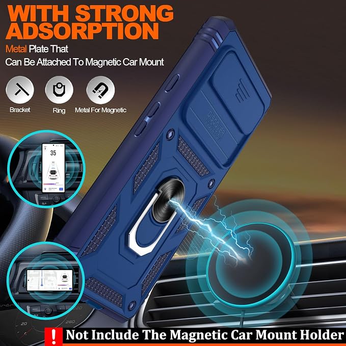 Gritup for Google Pixel 6 Phone Case: Google 6 Phone Case with Screen Protector*2 | Magnetic Stand & Slide Camera Cover | Shock Proof Military-Grade para Pixel6 Cover -Blue - Image 6