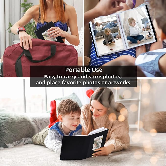 RECUTMS Photo Album 4x6 52 Photos Leather Small Albums for Wedding Beige | White Page, 52 Vertical Pockets, Family Baby Vacation Pictures Book with Front Window, Small Capacity, Portable, Travel Gifts - Image 6