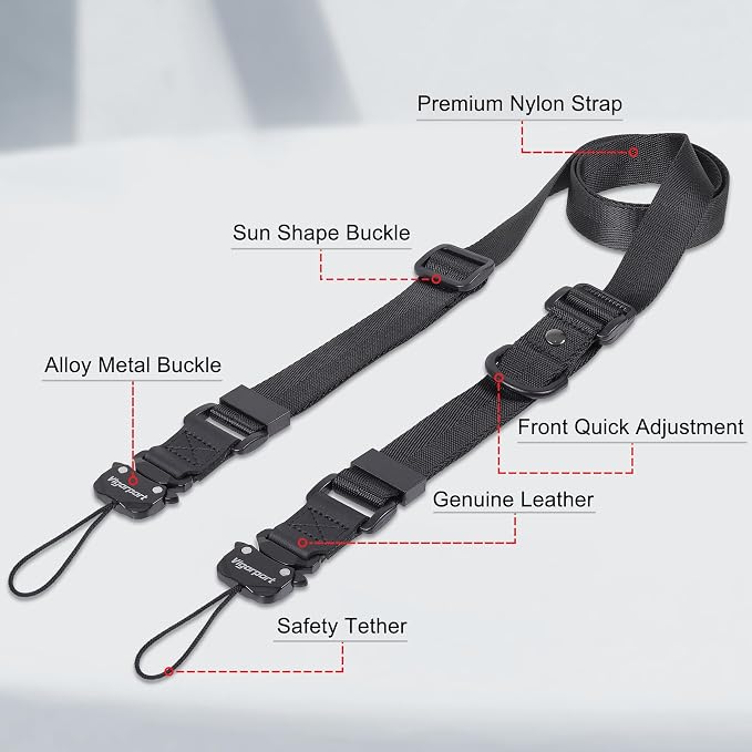 Vigorport Camera Strap, Crossbody Shoulder Strap, Camera Neck Strap with Quick Release Metal Buckle for DSLR/Binoculars - Image 4