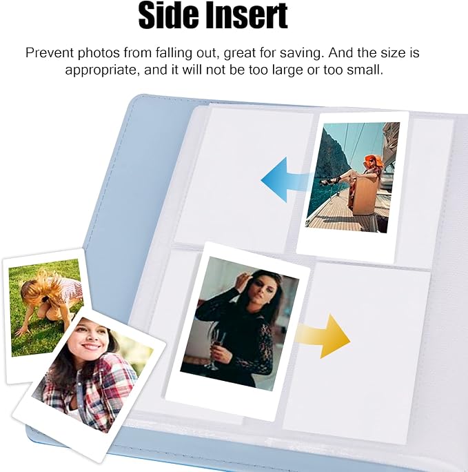 Veicevol 256-Pocket 2x3 Photo Album for Instax Mini and Polaroid | PU Leather Cover Keeps, Fits Instax Mini and Polaroid 2x3 Photos, Protects Travel, Wedding and Family Memories - Image 6
