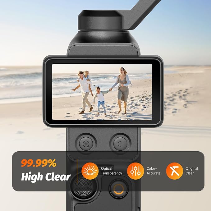 AMAZEAR Screen Protector Combo for DJI Osmo Pocket 4 Pro & Osmo Mobile 8P Viewfinder (4 Pack) – 2x Tempered Glass for Pocket 4P + 2x for OM 8P, 9H Hardness, Ultra HD, Touch Sensitive, Bubble-Free - Image 7
