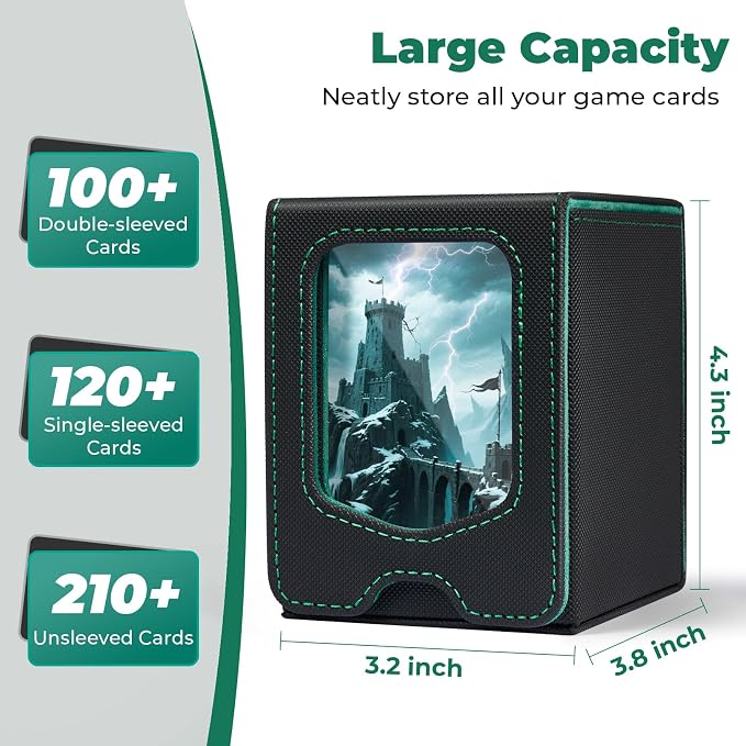 Fabmaker 6 Pack Deck Box Compatible with MTG Commander,Comman-der Deck Box | Magnetic Trading Card Storage Box with Commander, Fits 100 Double-Sleeved Cards, Card Box Compatible with Magic the Gathering - Image 5