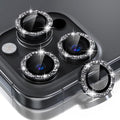 Choiche for iPhone 16 Pro/iPhone 16 Pro Max Camera Lens Protector | Ultra HD, Bling 9H Tempered Glass Camera Cover Screen Protector Metal Ring Decoration Accessories (Glitter-Black) by Choiche