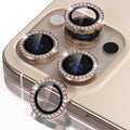 Misea Compatible for iPhone 16 Pro/iPhone 16 Pro Max Camera Lens Protector | 9H Tempered Glass Ultra HD Bling Camera Screen Protector Cover Metal Individual Ring Accessories, Desert Titanium Diamond by Misea