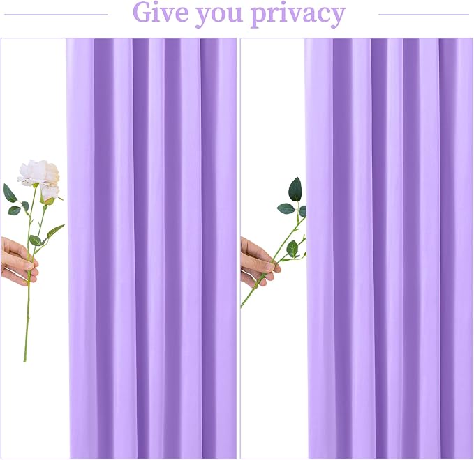 8 Panels Lavender Backdrop Curtain for Parties Wedding Wrinkle Free Light Purple Photo Curtains Backdrop Drapes Fabric Decoration for Baby Shower Photoshoot 40ft(W) x 10ft(H) - Image 7