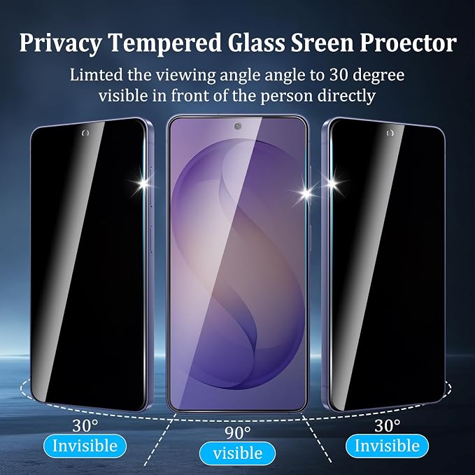 2+2 Pack Privacy Screen Protector for Samsung Galaxy S26, | With Camera Lens Protectors, 9H Tempered Glass, Anti-Spy, Case Friendly - Image 7